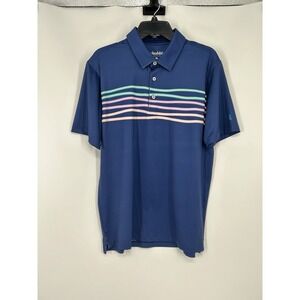 Chubbies Short‎ Sleeve Polo Shirt Striped Colorful Stretch Performance Medium